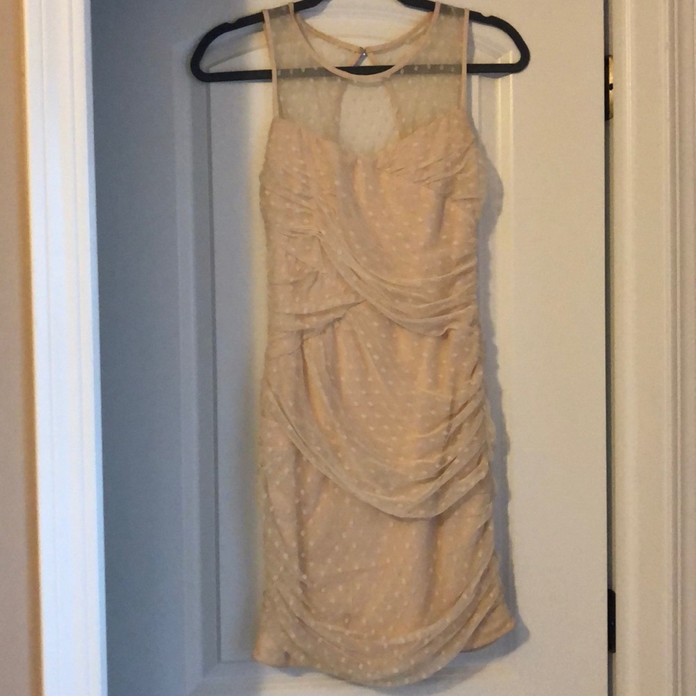 Cream polka dot dress